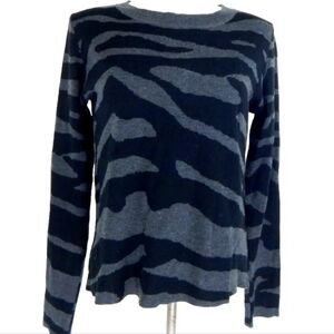 Anthropologie Crewneck Zebra Sweater